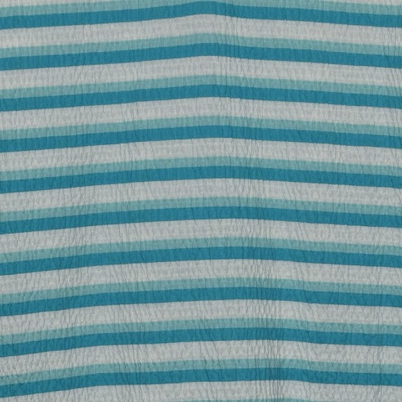 D&Co Denim & Co XL Shirt Top Blue Striped Short Sleeve V Neck Cotton Stretch - Picture 2 of 6